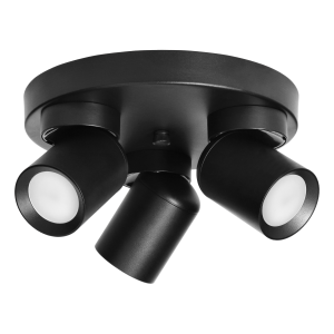 MALTA SP 3, wall and ceiling light, GU10 max. 3x12W, IP20, black, circular base